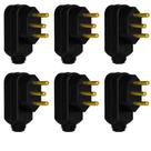6 Plug Macho Pial Legrand 10A com Terra e Saída Lateral