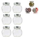 6 Porta Potes De Condimentos Vidro Tampa Cromada 100ml