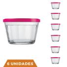 6 Pote Americano Vidro C/Tampa Cores Amlimento 350ml Nadir 6 Pote Americano Vidro C/Tampa Cores Amlimento 350ml Nadir