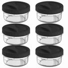6 Pote de Plástico Tampa Rosca Preto 390ml Porta Tempero Petiscos 6 Pote de Plástico Tampa Rosca Preto 390ml Porta Tempero Petiscos