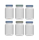 6 Potes Com Tampa Porta Condimentos 1L Organizador Sortidos