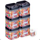 6 Potes Herméticos De Acrílico Mantimento Tampa Trava 1100ml