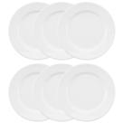 6 Prato Redondo Raso Branco De Porcelana 28cm Com aba Oxford. 4911