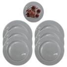 6 Pratos 20cm em Melamina Cinza Resistente Hotel