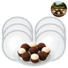 6 Pratos Cristal Ecológico Elegante 19,5cm Para Sobremesa