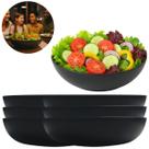 6 Pratos Fundo Saladeira Redonda 1100ml Preto