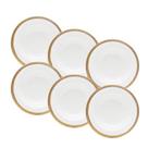 6 Pratos Fundos Wolff Paddy de Porcelana Branco 22cm x 10cm