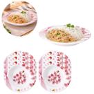 6 Pratos Melamina 20,5 cm Mesa Posta Branco Floral