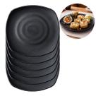 6 Pratos Melamina Quadrado Preto Oriental Restaurante Hotel 22,5cm 6 Pratos Melamina Quadrado Preto Oriental Restaurante Hotel 22,5cm