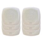 6 Pratos Quadrado Oval Raso Espiral Areia em Melamina 25cm