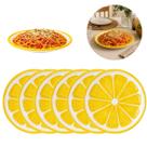 6 Pratos Raso Melamina Estampa Frutas 25,5cm Elegante Amarelo