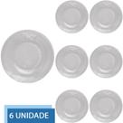 6 Pratos Redondos Fundo 22cm Acqua Refeição Transparente 6 Pratos Redondos Fundo 22cm Acqua Refeição Transparente