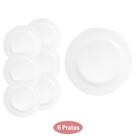 6 Pratos Temperado Plaza Fundo 22cm Restaurante Almoço