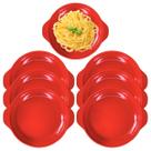 6 Pratos Tigela em Melamina Japonesa Infantil Preto Vermelho