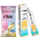 6 Preservativo Rilex Aroma de Algodão Doce e Leite Condensado + gel lubrificante 50g