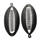 6 Presilhas De Cabelo Preta Banana detalhe alto relevo luxo