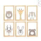 6 Quadros Decorativos moldura e vidro Animais Escandinavos 6 Quadros Decorativos moldura e vidro Animais Escandinavos
