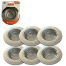 6 Ralo Ralinho Cesto Pia De Cozinha Tanque Inox 11.4cm 6 Ralo Ralinho Cesto Pia De Cozinha Tanque Inox 11.4cm
