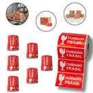 6 Rolos de Etiqueta Adesiva Cuidado Frágil 10 x 5 cm com 3000 Unidades Couche Vermelho 6 Rolos de Etiqueta Adesiva Cuidado Frágil 10 x 5 cm com 3000 Unidades Couche Vermelho