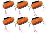 6 Sinaleira Lanterna Lateral Led Peixinho Caminhão Carreta Com Vigia Laranja Ambar