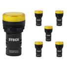 6 Sinaleiro LED 22mm Steck 24V Luminoso Amarelo SLDS243