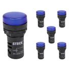 6 Sinaleiro LED 30,5mm Steck 110V Luminoso Azul SLDS1104