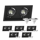 6 Spot Embutir Duplo Recuo + Lâmpada AR111 Led 12W 4000k