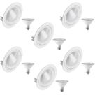 6 Spot Embutir Face Plana PAR30 + 1 Lâmpada LED 10W 3000K E27