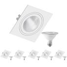6 Spot Embutir Face Plana PAR30 + Lâmpada LED 10W 3000K E27