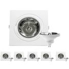 6 Spot Embutir Plana AR111 + Lâmpada LED 12W 4000K Save Energy