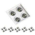 6 Spot Quadrado Quádruplo AR70 Branco Save Energy