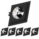 6 Spot Recuado Embutir Preto Gu10 Ar70 Save Energy Quadrado