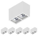 6 Spot Sobrepor Save Energy Boxit Duplo Ar111 Gu10 Branco