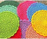 6 supla de croche colorido barbante feito a mao