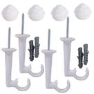 6 Suportes de Teto Cortina De Varão Simples 19 mm