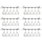 6 Suportes Para Taças Cromado Decoração Bar Vinho 25cm 6 Suportes Para Taças Cromado Decoração Bar Vinho 25cm