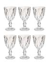 6 Taça Diamante Copo Vidro Transparente 300ml 6 Taça Diamante Copo Vidro Transparente 300ml
