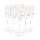 6 Taças De Champanhe Acrílico Cristal Colorido 160 Ml Elegância e Sofisticação Para Sua Festa
