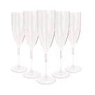 6 Taças De Champanhe Acrílico Cristal Colorido 160 Ml