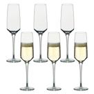 6 Taças de Cristal Espumante Champagne Eleganza Fracalanza