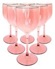 6 Taças De Vinho Acrílico Cristal Translúcido 260 Ml Sofisticação e Elegância Para Seus Momentos