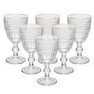 6 Taças Wolff Mauve com Fio de Ouro 320ml Cristal Ecológico