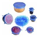 6 Tampas Elásticas De Silicone Para Vários Recipientes