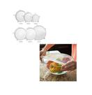 6 Tampas Silicone Reutilizável Flexível Transparente Pratico Cozinha - Home Flex