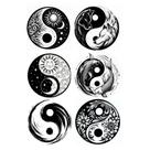 6 Tatuagens Temporaria Tema Ying e Yang