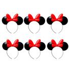 6 Tiaras da Minnie Vermelha Carnaval Fantasia Infantil Lembrança de Festa Aniversário