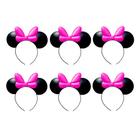 6 Tiaras de Orelhas do Tipo Minnie para Festa Aniversário Sacola Surpresa