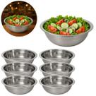 6 Tigelas Bowl Inox Mesa Posta 19cm P/ Restaurante 800ml