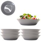 6 Tigelas Bowl Saladeira Funda Melamina Cinza Cozinha 800ML