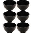 6 Tigelas de Cerâmica Pretas 680ml Bowls Sopas Restaurante Sushi Lyor